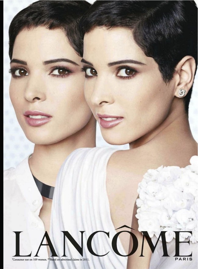 Hanaa Ben Abdesslem mencetak sejarah pada 2012 saat terpilih sebagai muslimah pertama yang menjadi model Lancome. Foto: Dok. Lancome