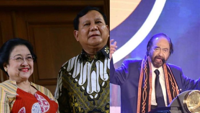 Megawati, Prabowo dan Surya Paloh.