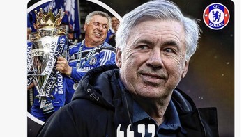 Carlo Ancelotti yang pernah menukangi Chelsea tetap mengenang masa-masa itu. Chelsea akan selalu ada di hati saya, kata dia. Foto: Twitter