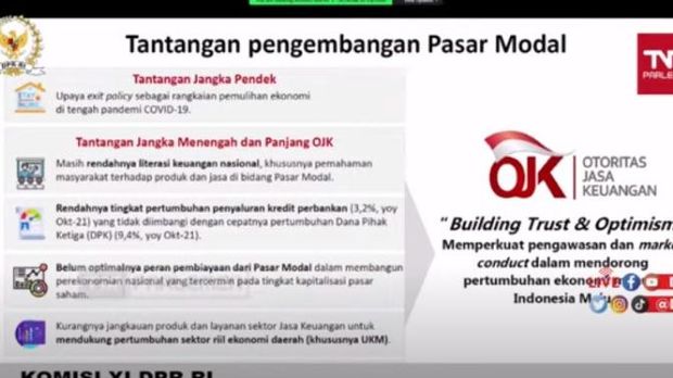 Paparan Calon Dewan Komisioner OJK Inarno Djajadi (Tangkapan layar)