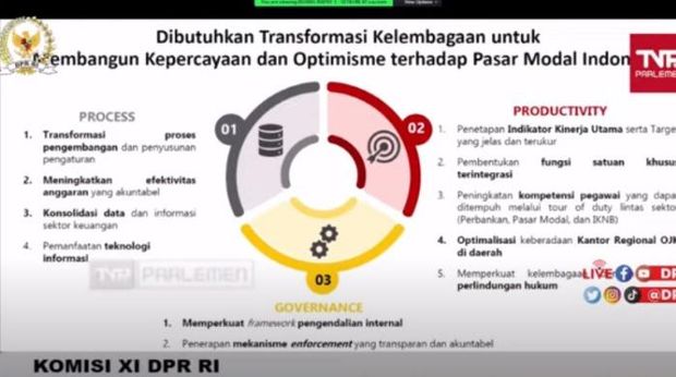 Paparan Calon Dewan Komisioner OJK Inarno Djajadi (Tangkapan layar)