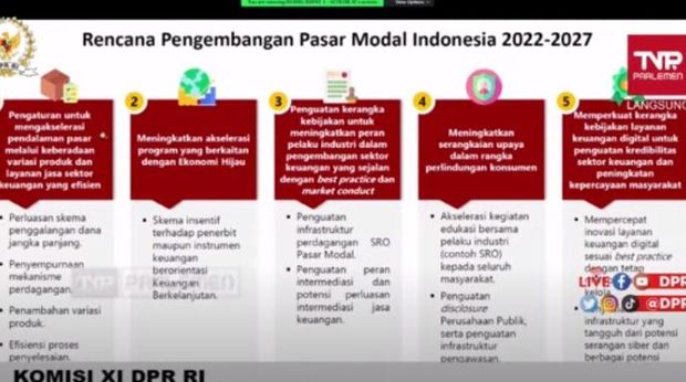 Paparan Calon Dewan Komisioner OJK Inarno Djajadi (Tangkapan layar)