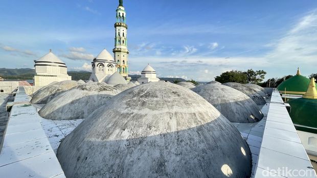 Sejarah Masjid Al-Muhajirin Pinrang yang dibangun dengan putih telur tanpa kerangka besi (detikSulsel/Muchlis Abduh)