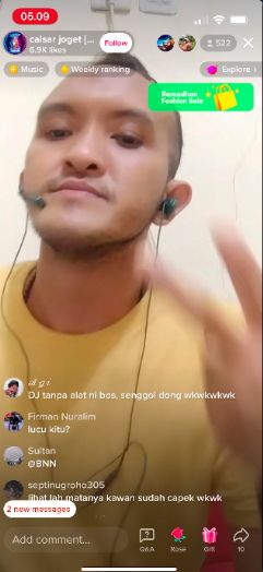 Tangkapan layar TikTok Caisar atau DJ Penyok.