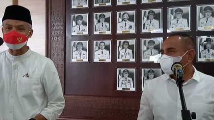 Gubernur Sumut Edy Rahmayadi bersama Gubernur Jateng Ganjar Pranowo