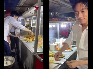 Heboh Ada Penjual Gorengan Ganteng Mirip Roger Danuarta