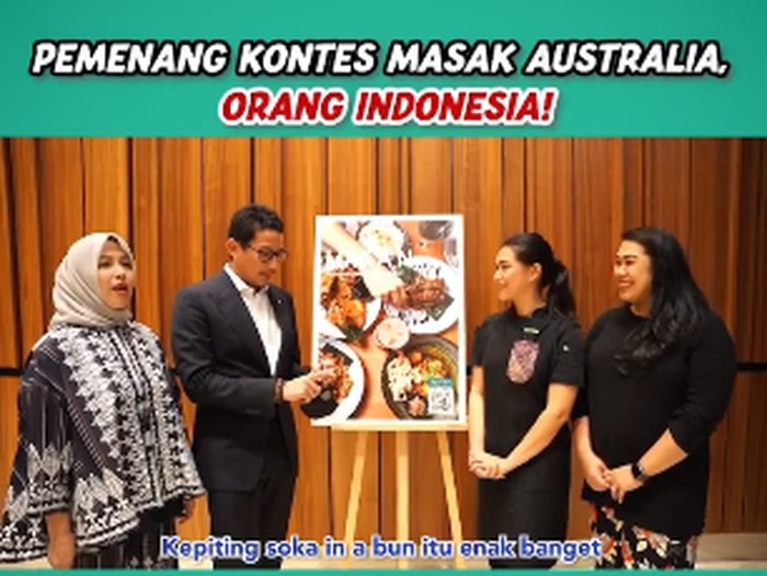 Sandiaga Uno ke Australia, Bersantap di Restoran Indonesia Milik Tasia dan Gracia