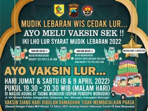 Jadwal Vaksin Booster di Wonogiri Akhir Pekan Ini, Catet Slur!