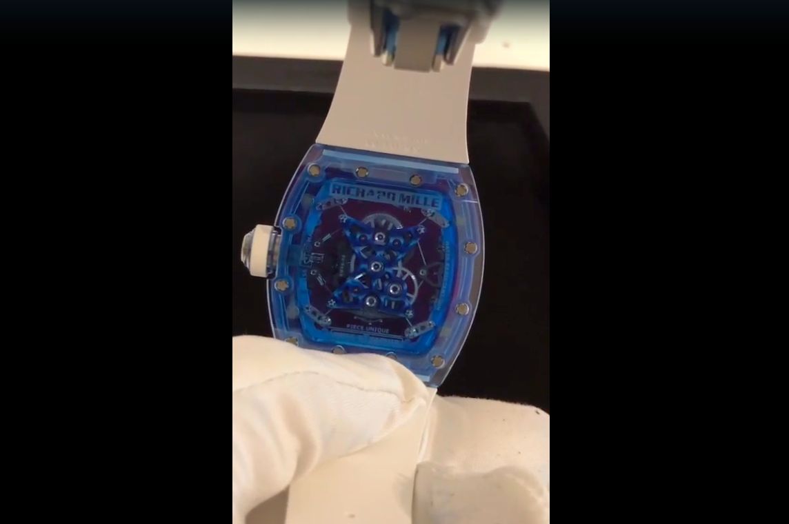 Jam tangan Richard Mille RM 56-02 Blue Sapphire Unique Piece  (Dok Tony Sutrisno, korban yang melapor polisi karena merasa ditipu pembelian jam tangan)
