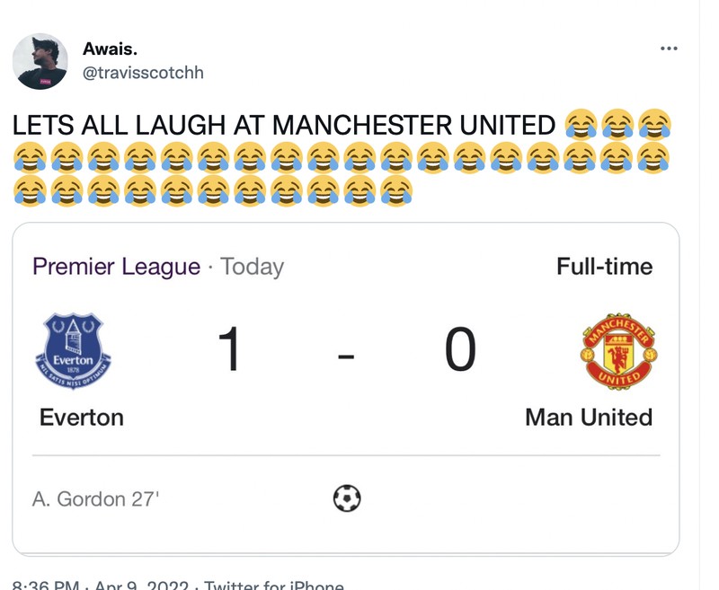 Meme Everton vs Manchester United