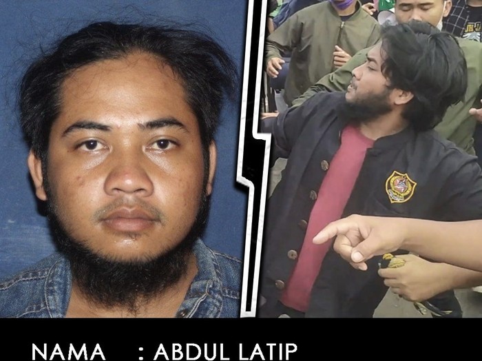 Abdul Latip, terduga pengeroyok Ade Armando di depan DPR RI, Senin (11/4/2022).