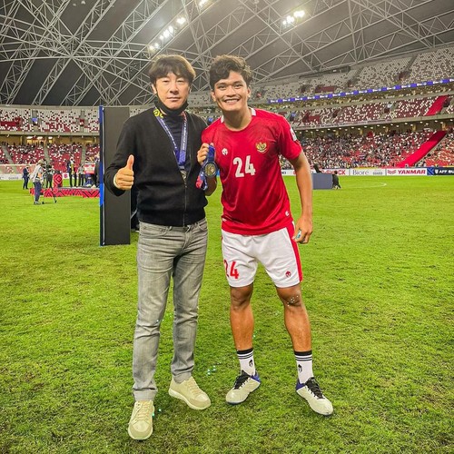 Gelandang Bali United Ahmad Agung berseragam Timnas Indonesia asuhan Shin Tae-yong di ajang Piala AFF 2020 di Singapura akhir 2021 lalu.