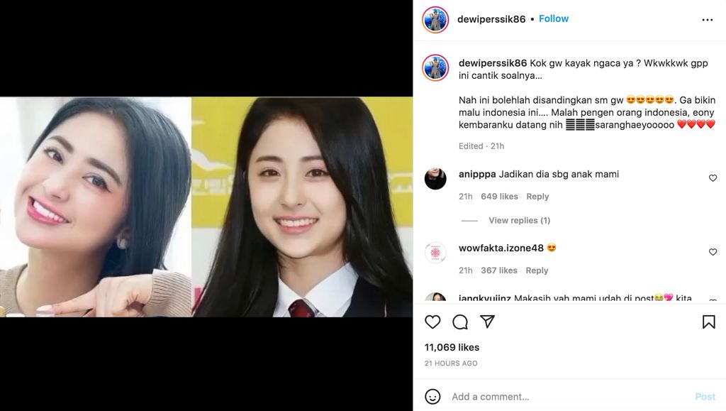 Dewi Perssik Mirip Yunjin LE SSERAFIM