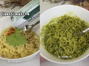 Terinspirasi Hoaks, Netizen Ini Bikin Indomie Goreng Campur Matcha