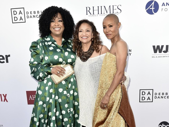 Jada Pinkett Smith Shonda Rhimes, from left, Debbie Allen and Jada Pinkett-Smith arrive at the grand opening of the Shonda Rhimes Performing Arts Center on Saturday, April 9, 2022, in Los Angeles. (Photo by Richard Shotwell/Invision/AP)