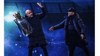 Liverpool dan City pun masih bersaing ketat meraih trofi Liga Inggris, City lebih diuntungkan. Foto: Twitter