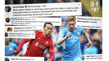 Berbagai komentar netizen yang terpesona akan serunya pertandingan semalam. Foto: Twitter