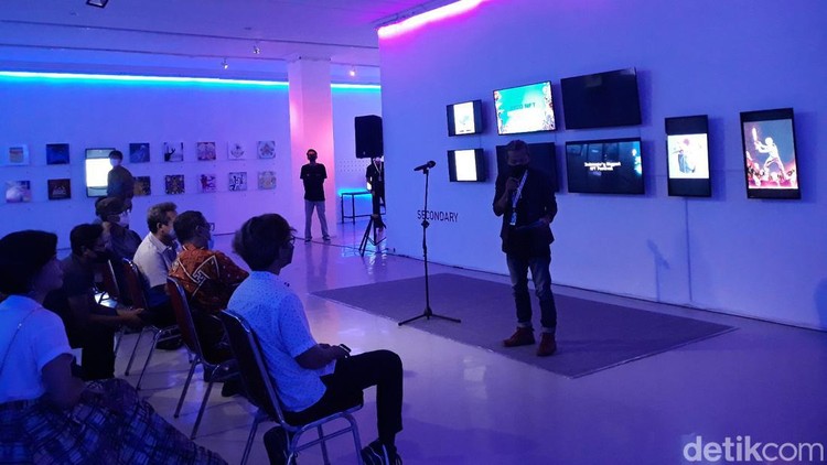 Suasana pameran Non Fungible Token (NFT) bertajuk Indo NFT Festiverse pertama di Yogyakarta.