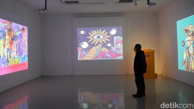 Suasana pameran Non Fungible Token (NFT) bertajuk Indo NFT Festiverse pertama di Yogyakarta.