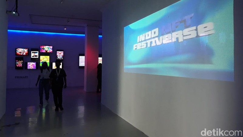 Suasana pameran Non Fungible Token (NFT) bertajuk Indo NFT Festiverse pertama di Yogyakarta.