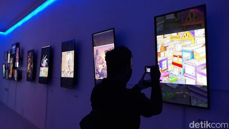 Suasana pameran Non Fungible Token (NFT) bertajuk Indo NFT Festiverse pertama di Yogyakarta.