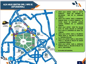 Demo BEM SI 11 April, Begini Rekayasa Lalu Lintas di Sekitar Gedung DPR