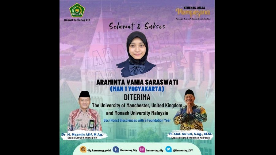 Siswi MAN 1 Yogyakarta Lolos Seleksi di 2 Kampus Luar Negeri Siswi MAN 1 Yogyakarta Lolos Seleksi di 2 Kampus Luar Negeri