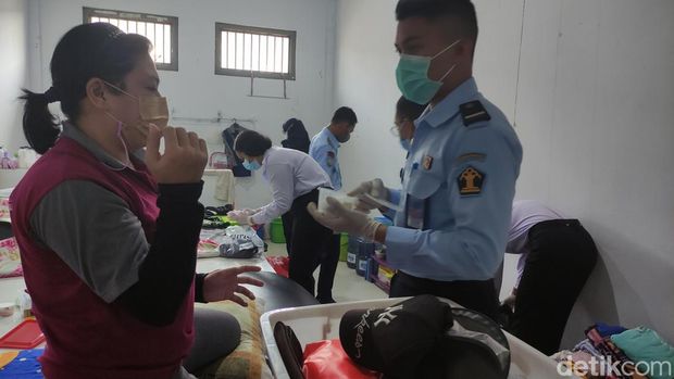 Suasana di Rutan Perempuan Surabaya di Porong Sidoarjo saat razia narkoba ramadan