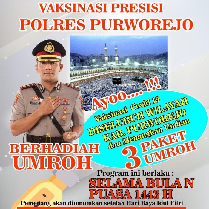 Vaksinasi berhadiah umrah Polres Purworejo
