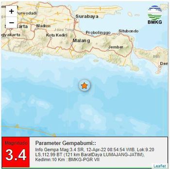 Dua gempa mengguncang Jatim hari ini. Gempa terjadi di Lumajang dan Kabupaten Blitar.