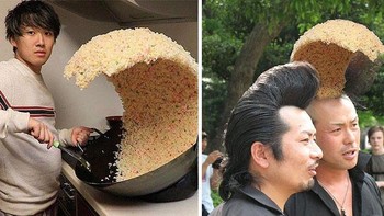 Edisi jambul nasi goreng. Foto: Reddit/PhotoshopBattles