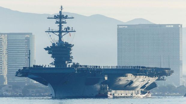 Ilustrasi -- Kapal induk AS, USS Abraham Lincoln Kapal induk AS, USS Abraham Lincoln