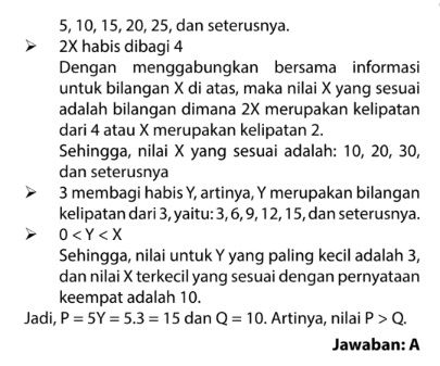 Contoh soal pengetahuan kuantitatif UTBK soshum