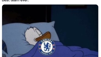 Fans Chelsea tetap bisa tidur nyenyak karena tim kesayangannya telah memberikan yang terbaik. Foto: Twitter