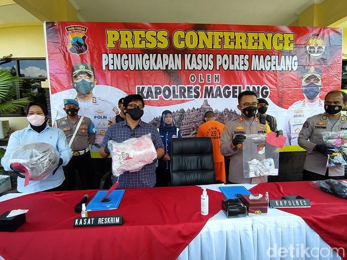 Rilis kasus pembunuhan bayi hingga tewas di Polres Magelang, Rabu (13/4/2022)