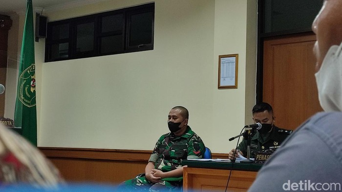 Suasana sidang pembunuhan Handi-Salsa dengan terdakwa Kopda Andre Dwi Atmoko.