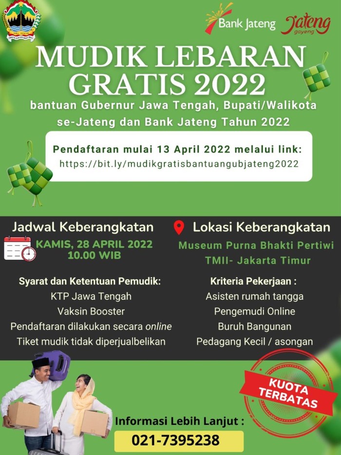 Fliyer mudik gratis bersama Pemprov Jateng
