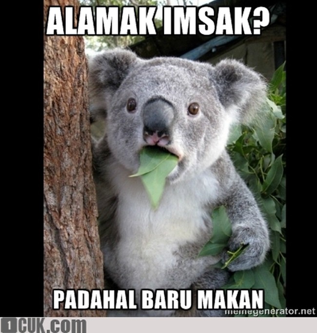 Baru makan satu suap, eh sudah imsak. Cuma bisa nyesek deh setelahnya. Ada yang pernah mengalami? Foto: 1cak.com