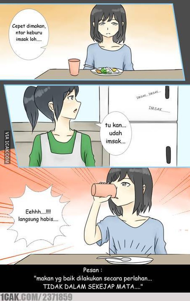 Momen seperti ini nggak akan jadi masalah bagi atlet makan cepat. Walaupun waktu sahur sudah tinggal dikit tapi tetap bisa makan kenyang. Kalau kamu tim makan cepat atau lama nih? Foto: 1cak.com
