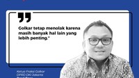 Ketua Fraksi Golkar DPRD DKI Jakarta Basri Baco juga senada dengan PKS. Golkar tetap menolak interpelasi.