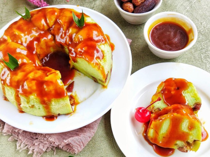 Resep Puding Roti Karamel Santan