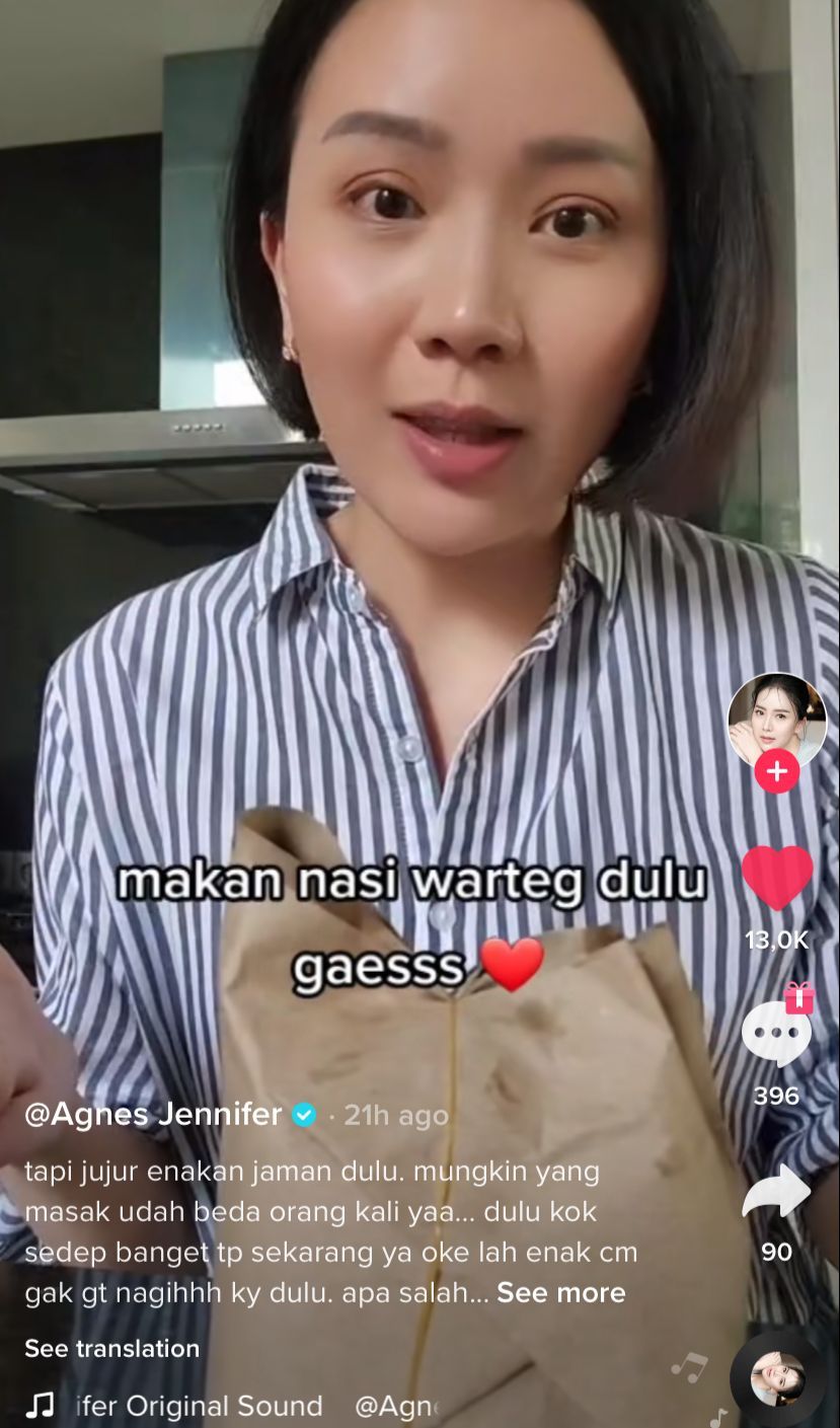 Agnes Jennifer Pamer Makan Nasi Warteg 'Sultan' Gang Mangga