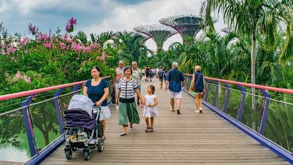 Sebuah studi bernama house fresh merilis taman terindah di dunia menurut wisatawan. Taman cantik dan unik di Singapura menjadi juaranya. (Getty Images)