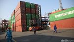 Sibuknya Terminal Peti Kemas Tj Priok Saat Surplus Dagang 22 Bulan