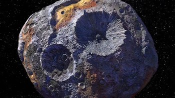 Para ilmuwan berpikir, asteroid yang berjarak sekitar 280km pada titik terlebarnya ini, diperkirakan penuh dengan logam mulia bernilai USD 10.000 kuadriliun. Itu sebabnya, asteroid Psyche disebut sebagai asteroid harta karun. Foto: NASA/JPL-Caltech
