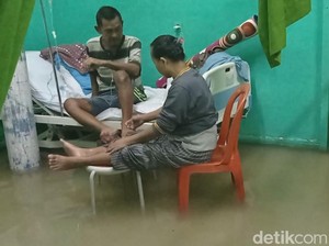 RSUD dr Soekardjo Kebanjiran, Ruang Rawat Tergenang-Pasien Kelabakan!