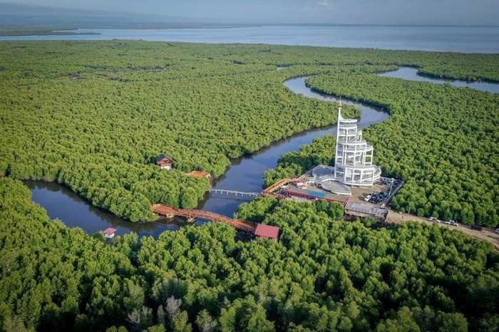 Menteri Pariwisata dan Ekonomi Kreatif/Kepala Badan Pariwisata dan Ekonomi Kreatif Sandiaga Salahuddin Uno meresmikan Tower Mangrove Forest Park Langsa di Aceh yang diharapkan bisa menjadi ikon pariwisata baru Aceh.