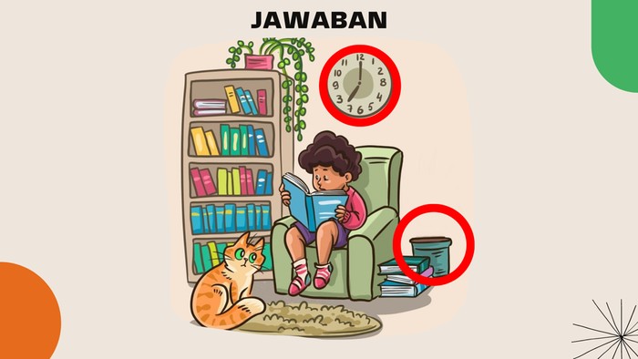 Angka di jam keliru dan pot hanya berisi tanah, tidak ada tanaman.