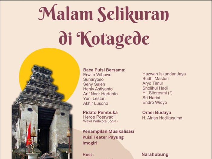 Pembacaan puisi malam selikuran di Kotagede Jogja.
