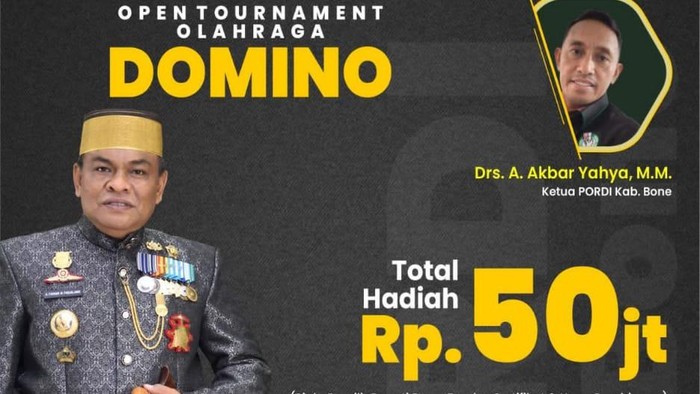 Turnamen Domino Bone Berhadiah Rp 50 Juta, Sekaligus Seleksi Atlet